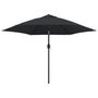 Voir la diapositive 2 : VIDAXL Parasol d'exterieur avec poteau en metal 300 cm Noir