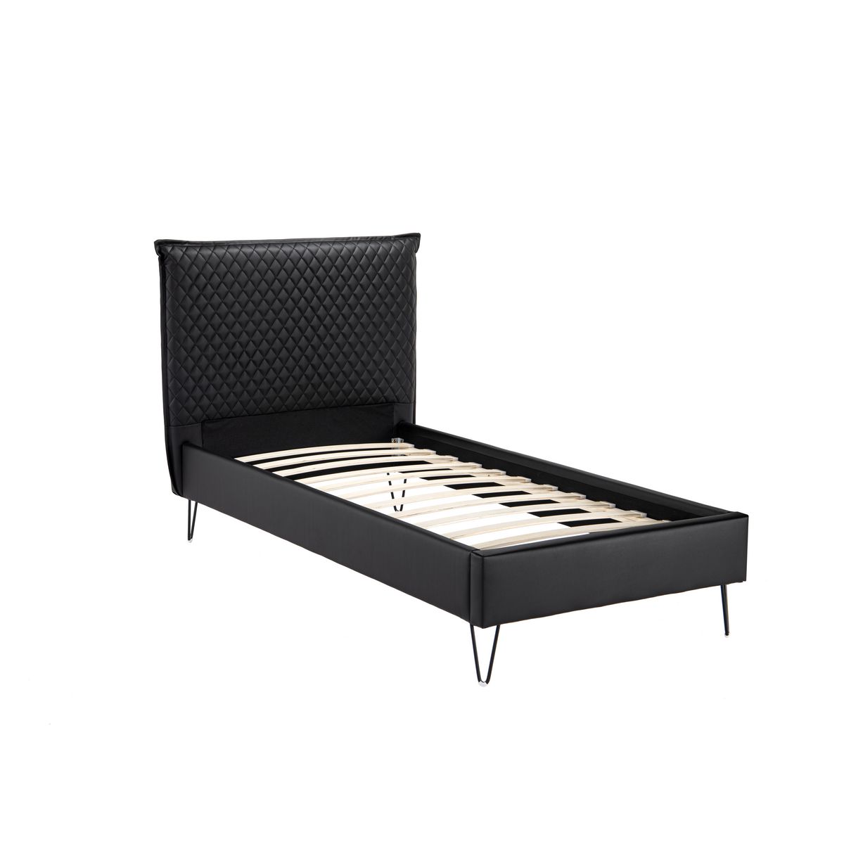 Ensemble matelas 90x190 cm + Lit simple avec sommier et tête de lit 90x190cm ALBAN