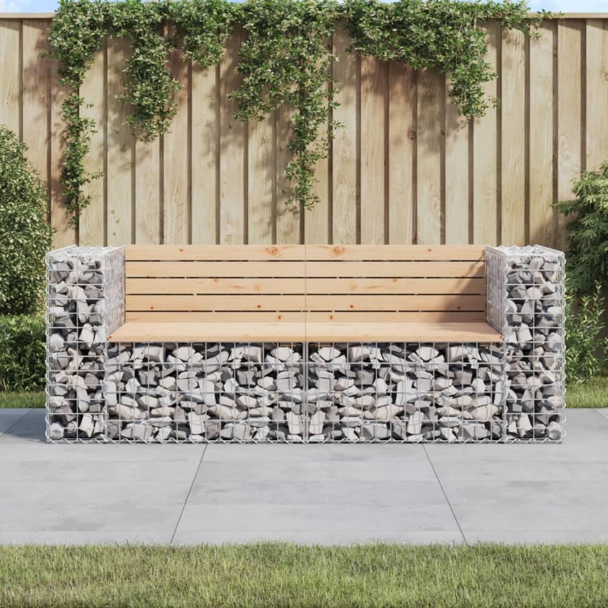 VIDAXL Banc de jardin design gabion 184x71x65,5 cm bois massif de pin