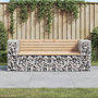 Voir la diapositive 1 : VIDAXL Banc de jardin design gabion 184x71x65,5 cm bois massif de pin