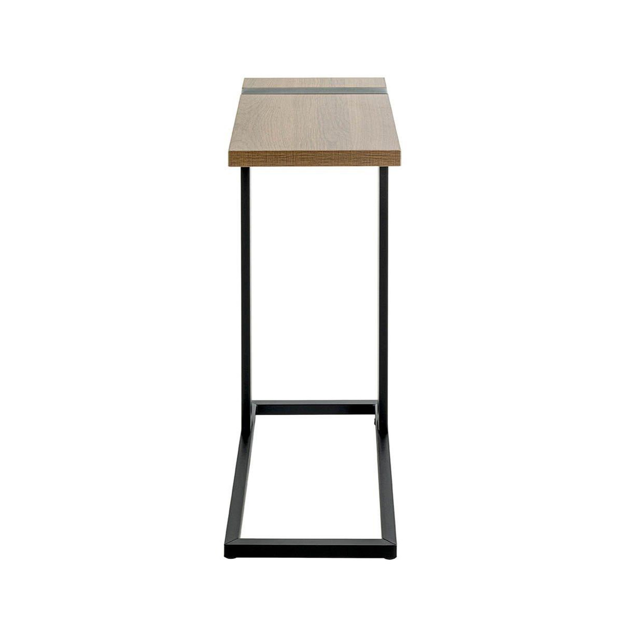 Voir la diapositive 2 : Paris Prix Table d'Appoint  Miranda  64cm Chêne Foncé & Noir