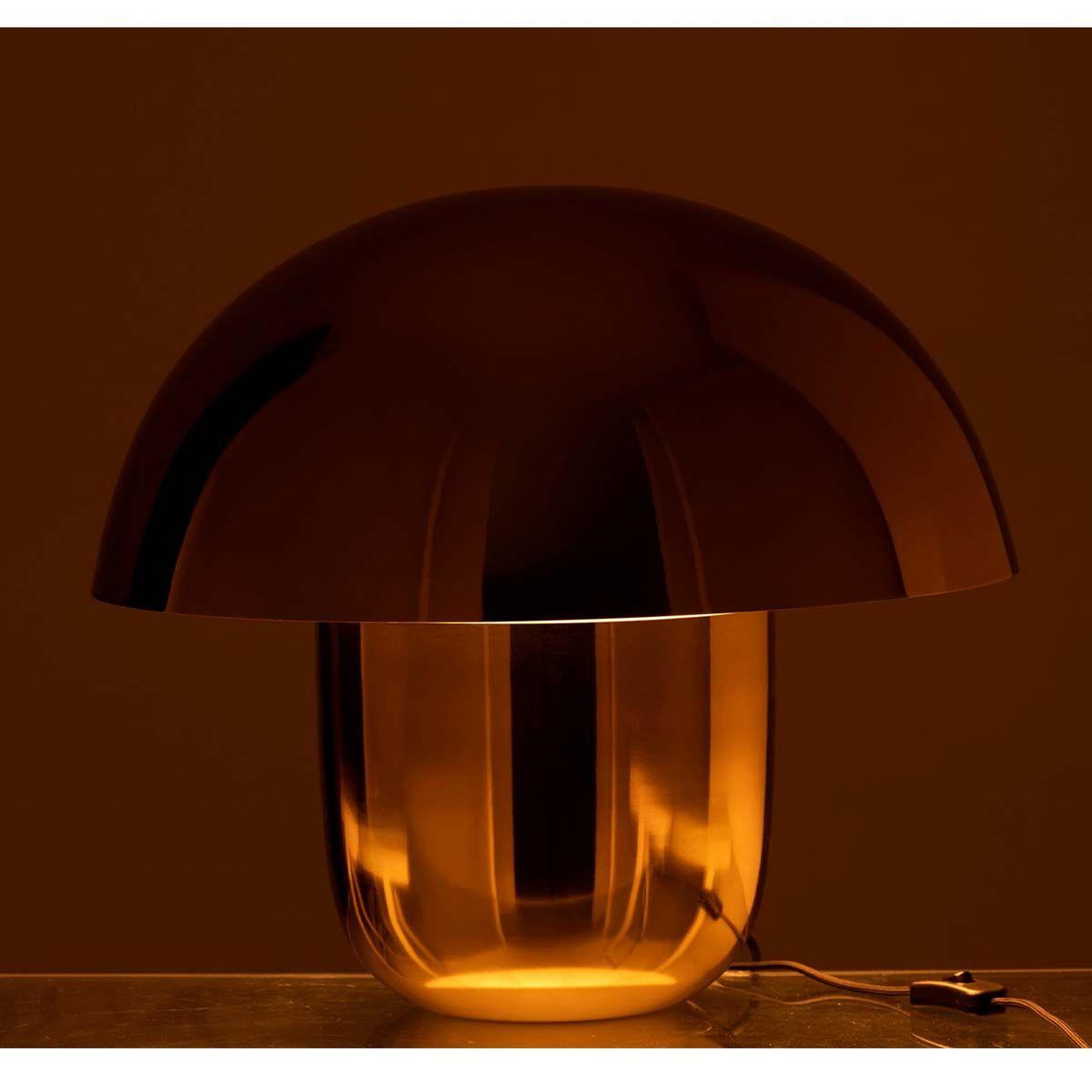 Voir la diapositive 3 : J-LINE Lampe à poser design  champignon  40cm or