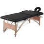 Voir la diapositive 1 : VIDAXL Table de massage pliable Noir 2 zones avec cadre en bois