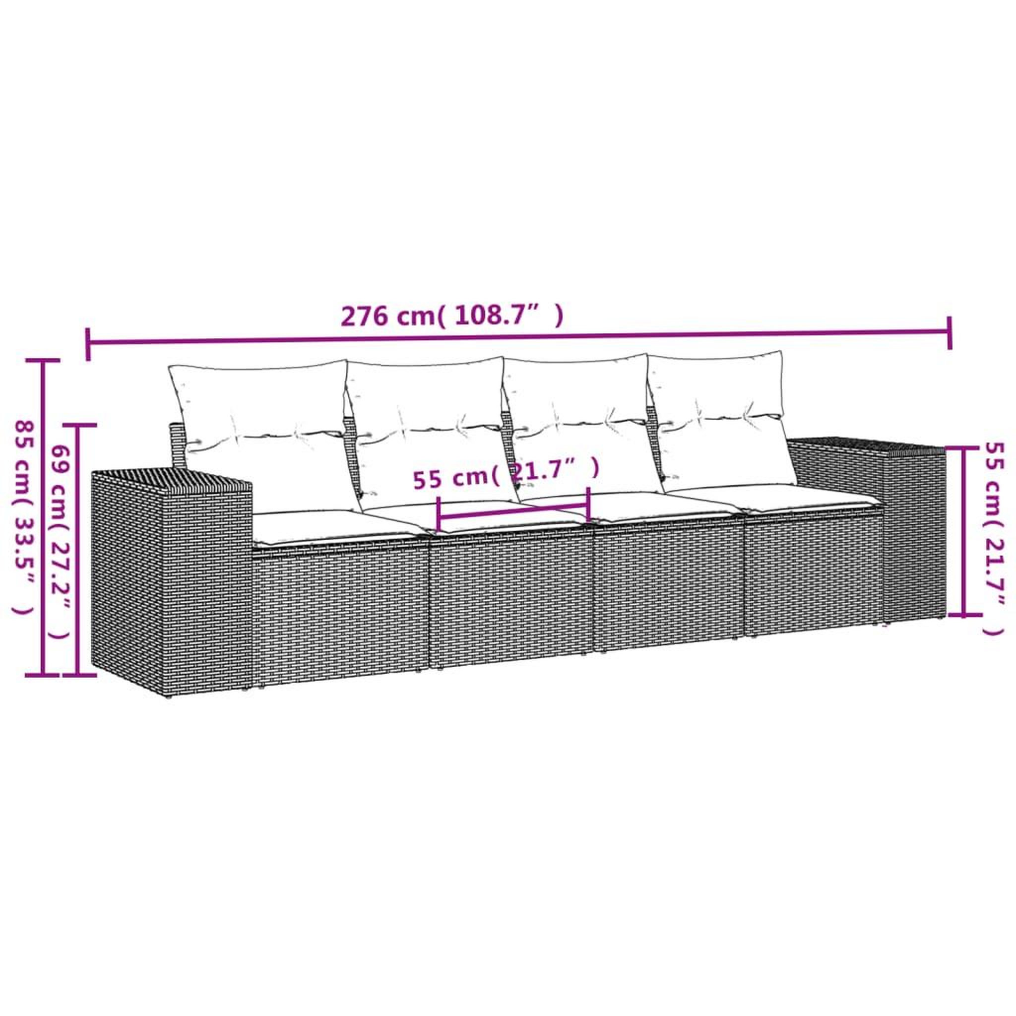 Voir la diapositive 3 : VIDAXL Salon de jardin 4 pcs avec coussins noir resine tressee