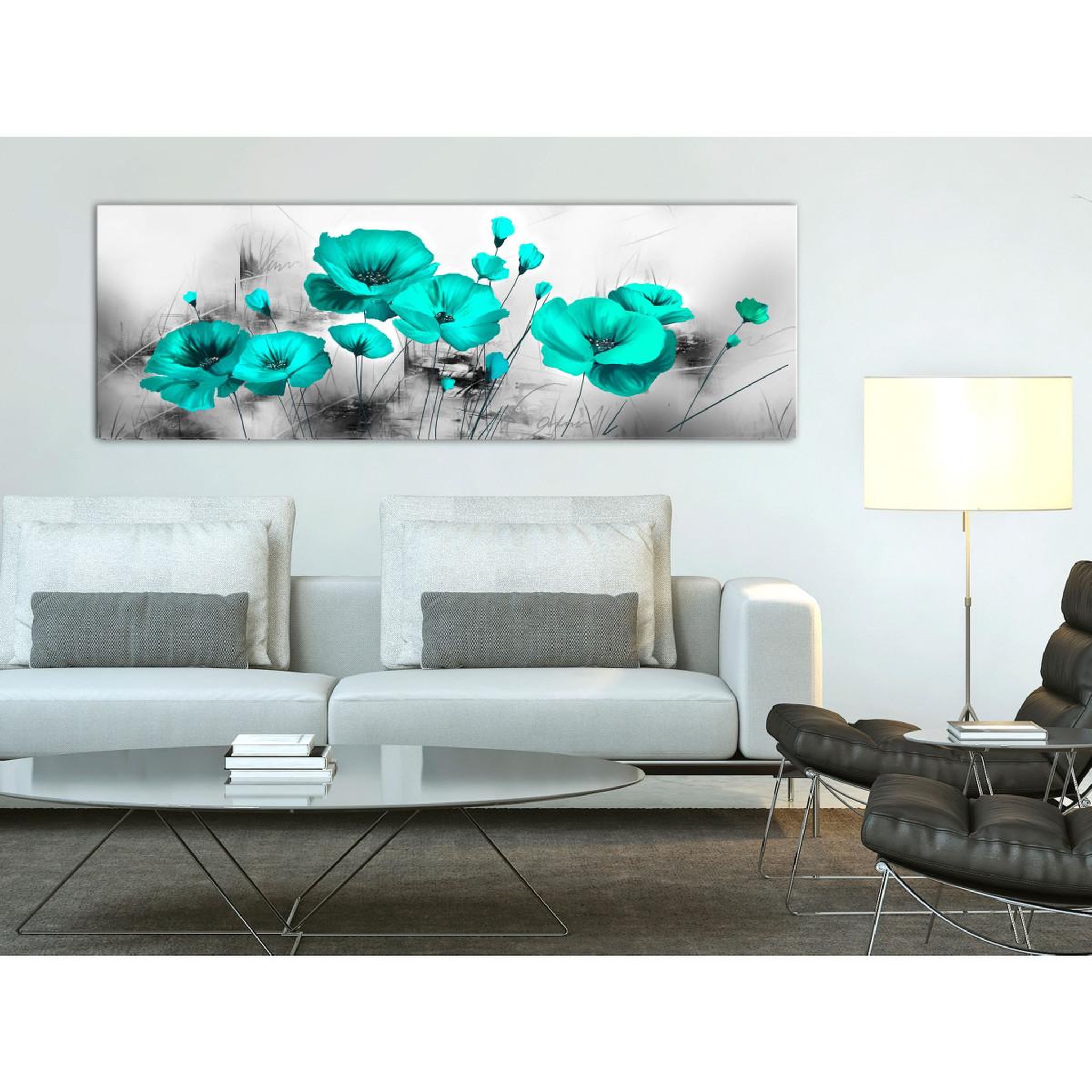 Voir la diapositive 2 : Paris Prix Tableau Imprimé  Turquoise Meadow Narrow