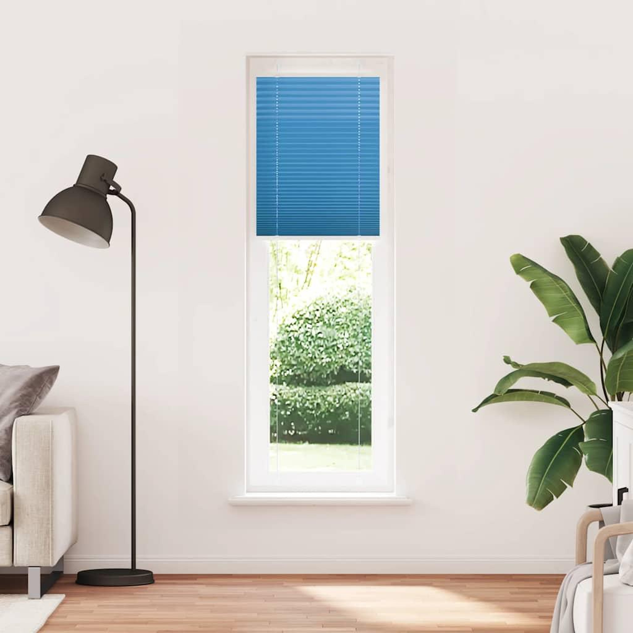 Voir la diapositive 2 : VIDAXL Store plisse bleu 55x200 cm largeur du tissu 54,4 cm polyester
