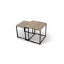 Voir la diapositive 3 : Lot de 2 tables basses gigognes plateau bois HOUSTON