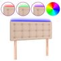 Voir la diapositive 2 : VIDAXL Tete de lit a LED Cappuccino 90x5x78/88 cm Similicuir