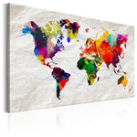 Paris Prix Tableau Imprimé  World Map : Rainbow Madness. Coloris disponibles : Multicolore