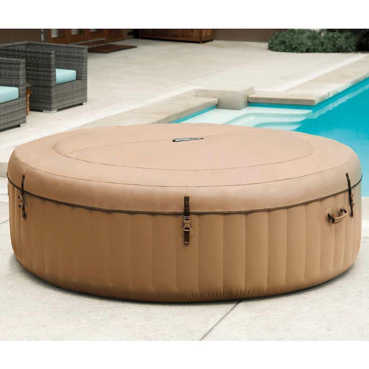 INTEX Intex Baignoire de massage a bulles ronde PureSpa 216x71cm 6 personnes