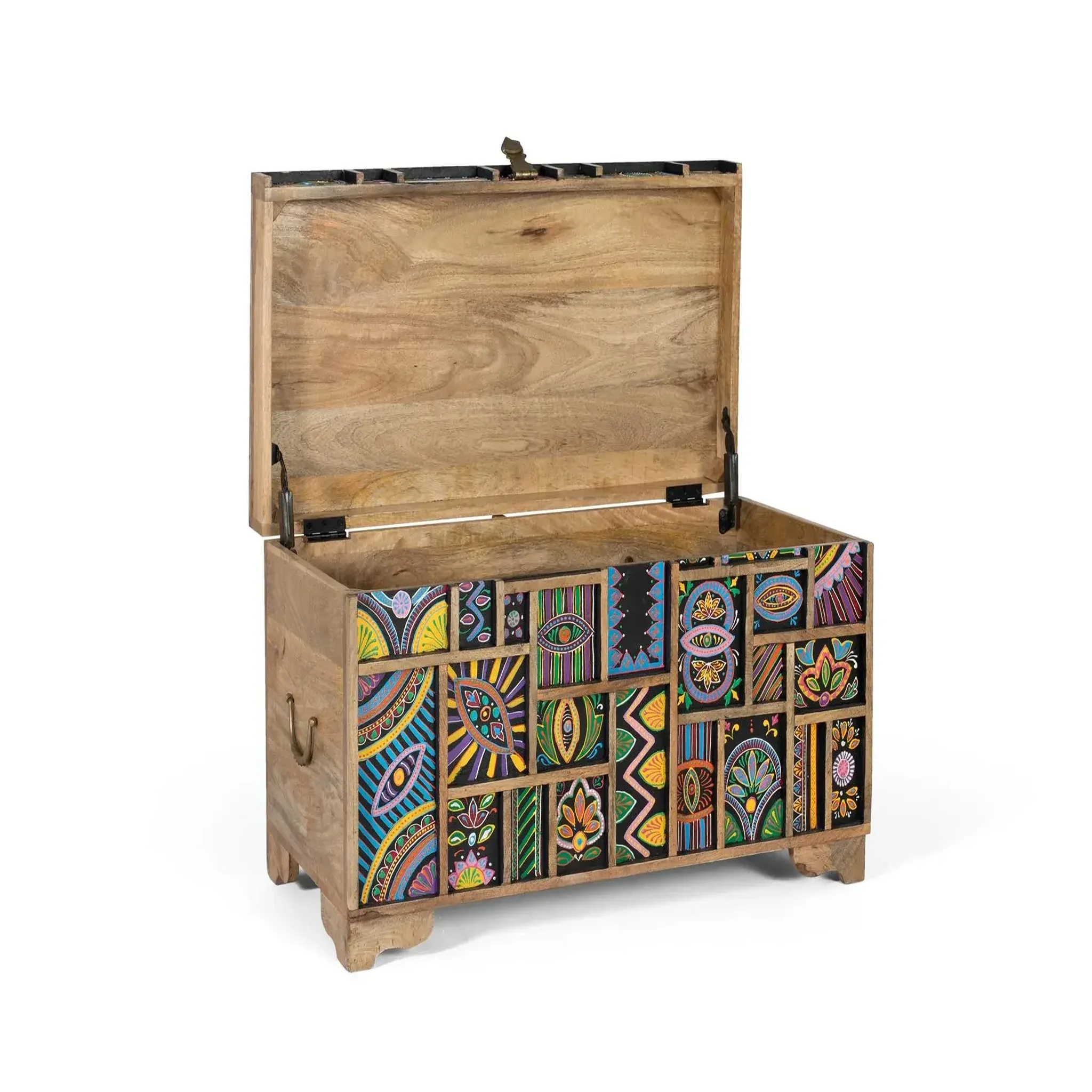 Voir la diapositive 3 : GINER Y COLOMER SL Coffre en bois de manguier 81 cm style artisanal ethnique