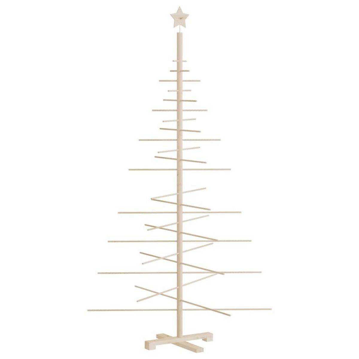 VIDAXL Arbre de Noël en bois pour decoration 180 cm bois massif de pin