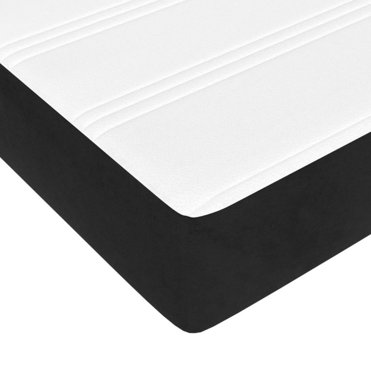 VIDAXL Matelas de lit a ressorts ensaches Noir 160x200x20 cm Velours