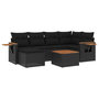 Voir la diapositive 2 : VIDAXL Salon de jardin 7 pcs avec coussins noir resine tressee