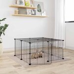 VIDAXL Cage animaux de compagnie a 12 panneaux et porte Noir 35x35 cm