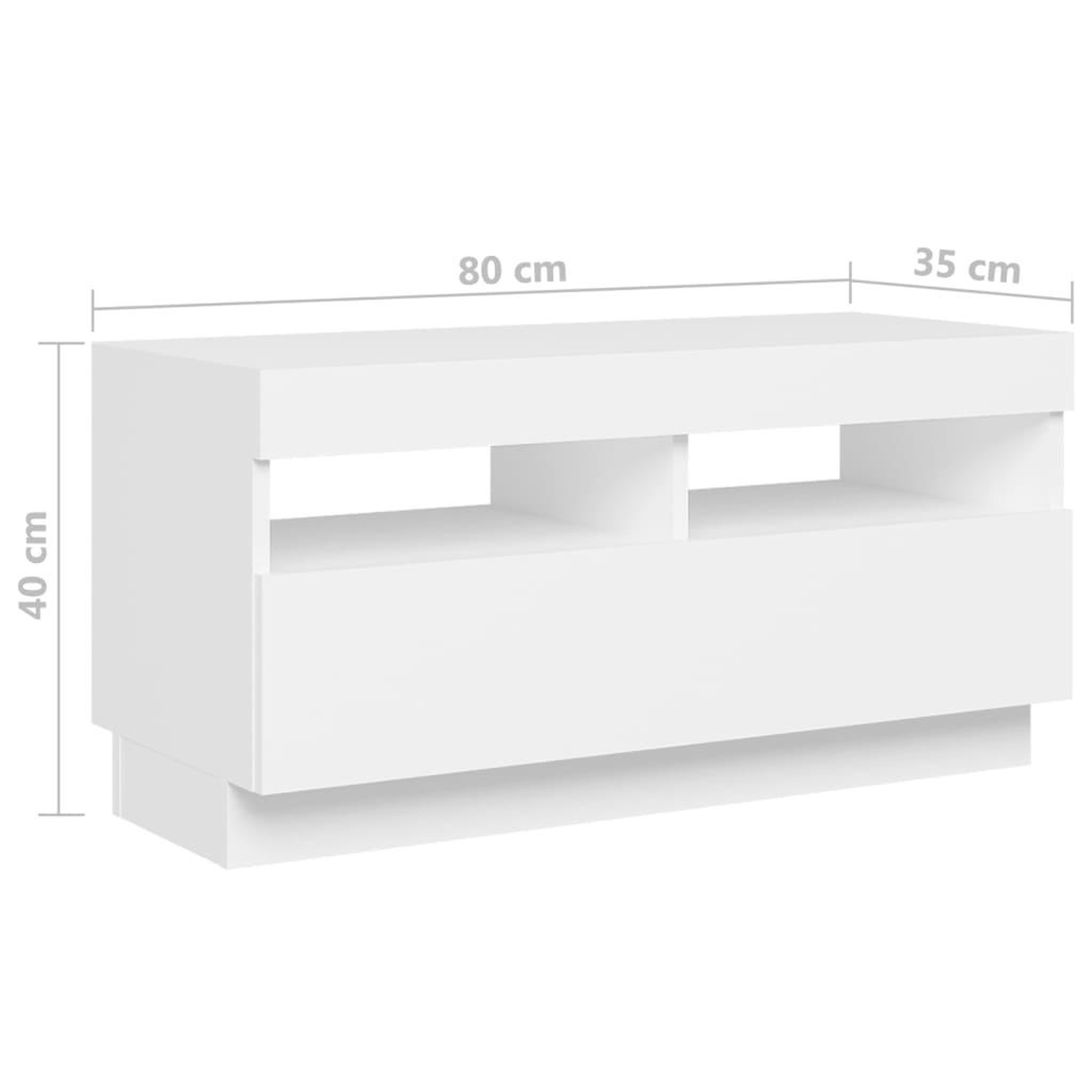 Voir la diapositive 6 : VIDAXL Meuble TV avec lumieres LED Blanc 180x35x40 cm
