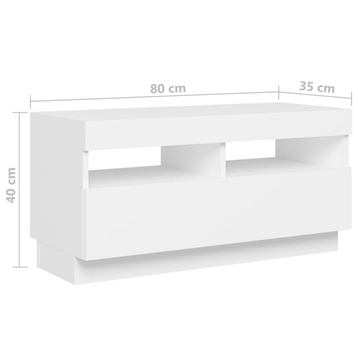 VIDAXL Meuble TV avec lumieres LED Blanc 180x35x40 cm