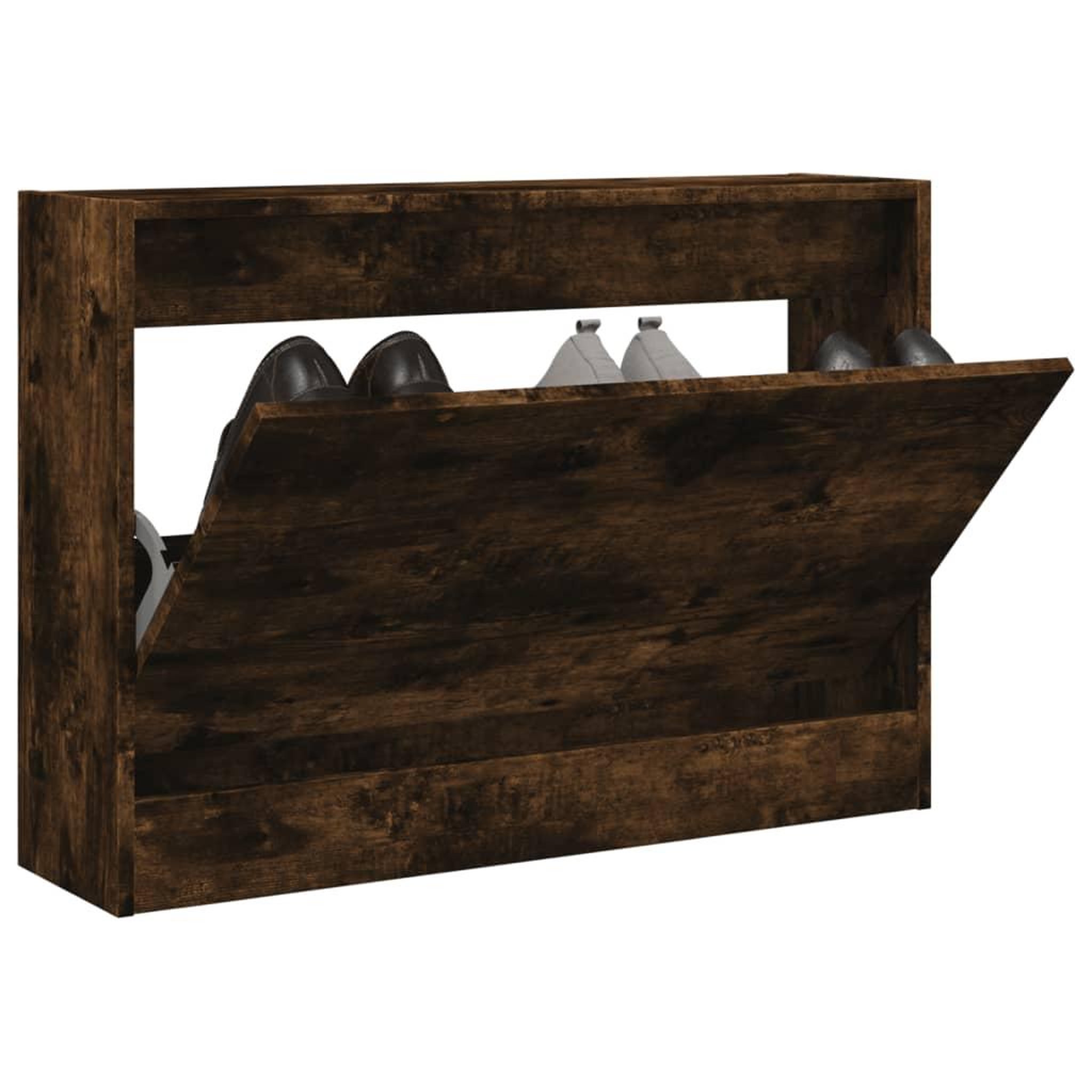 Voir la diapositive 1 : VIDAXL Armoire a chaussures chene fume 80x21x57 cm bois ingenierie