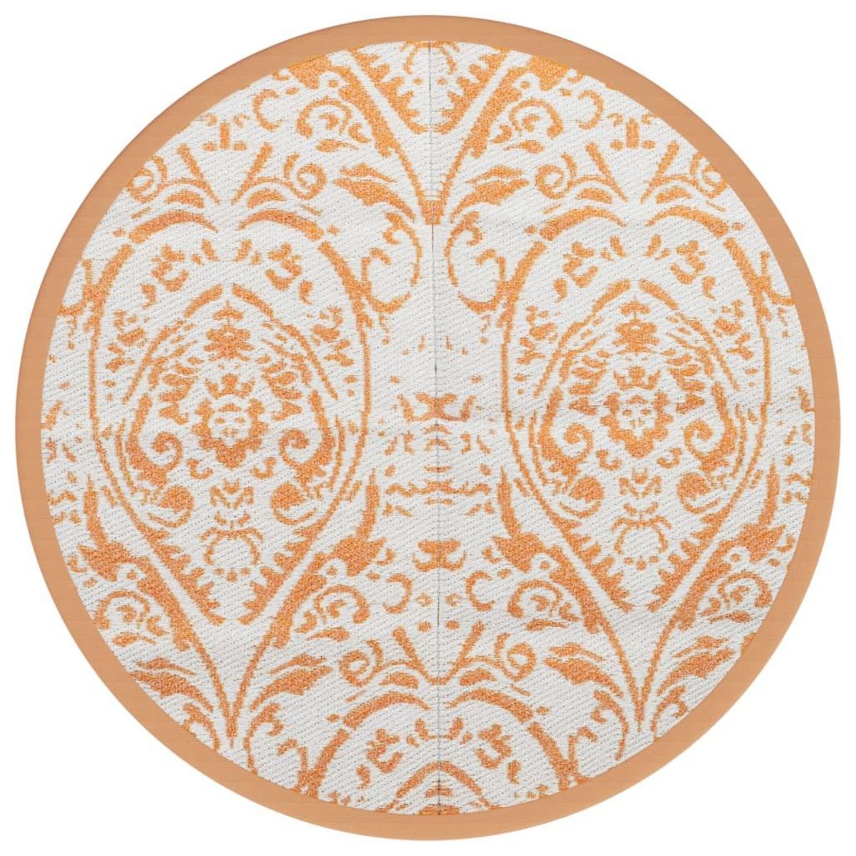 VIDAXL Tapis d'exterieur ARAKIL orange et blanc Ø200 cm PP