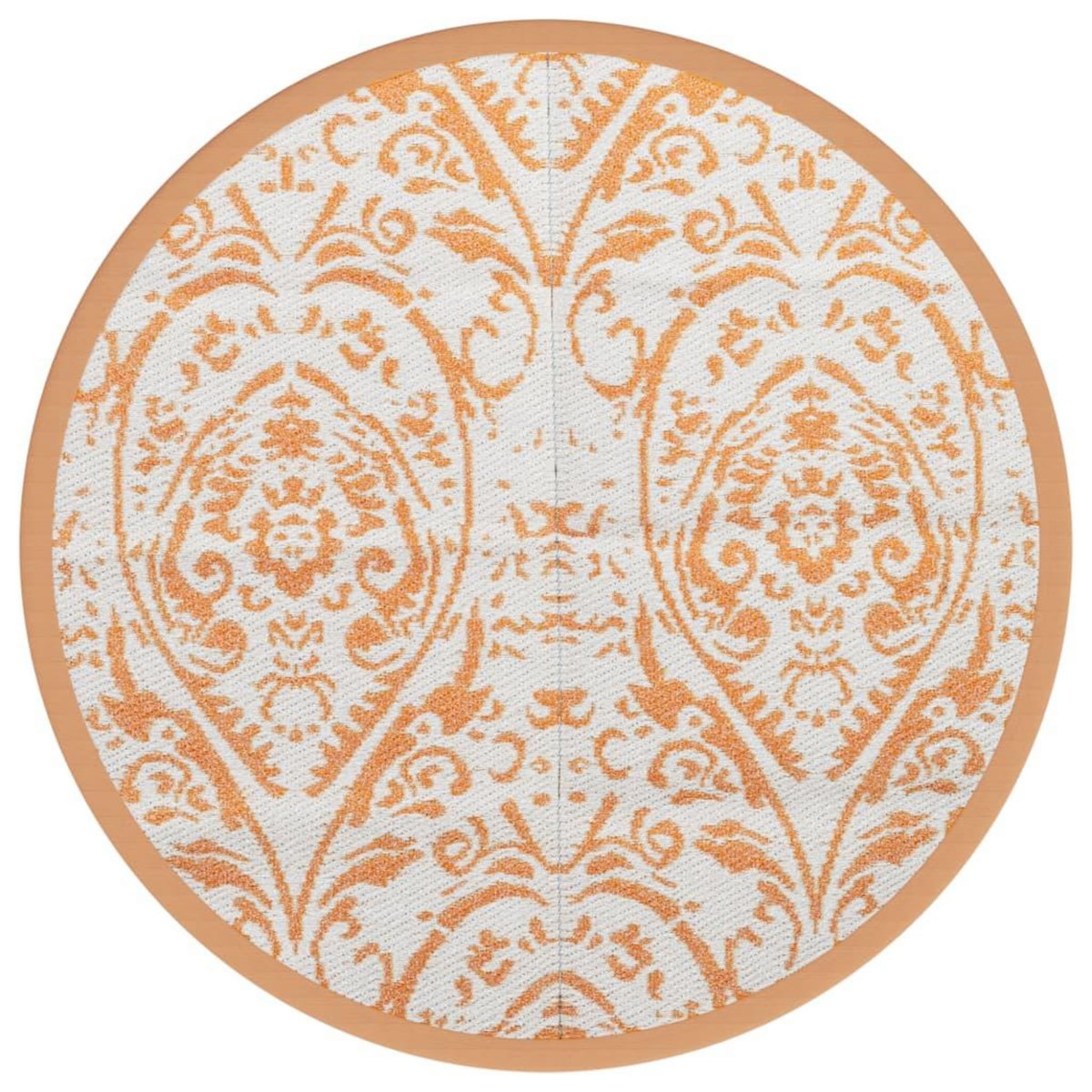 VIDAXL Tapis d'exterieur ARAKIL orange et blanc Ø200 cm PP