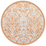 Voir la diapositive 2 : VIDAXL Tapis d'exterieur ARAKIL orange et blanc Ø200 cm PP