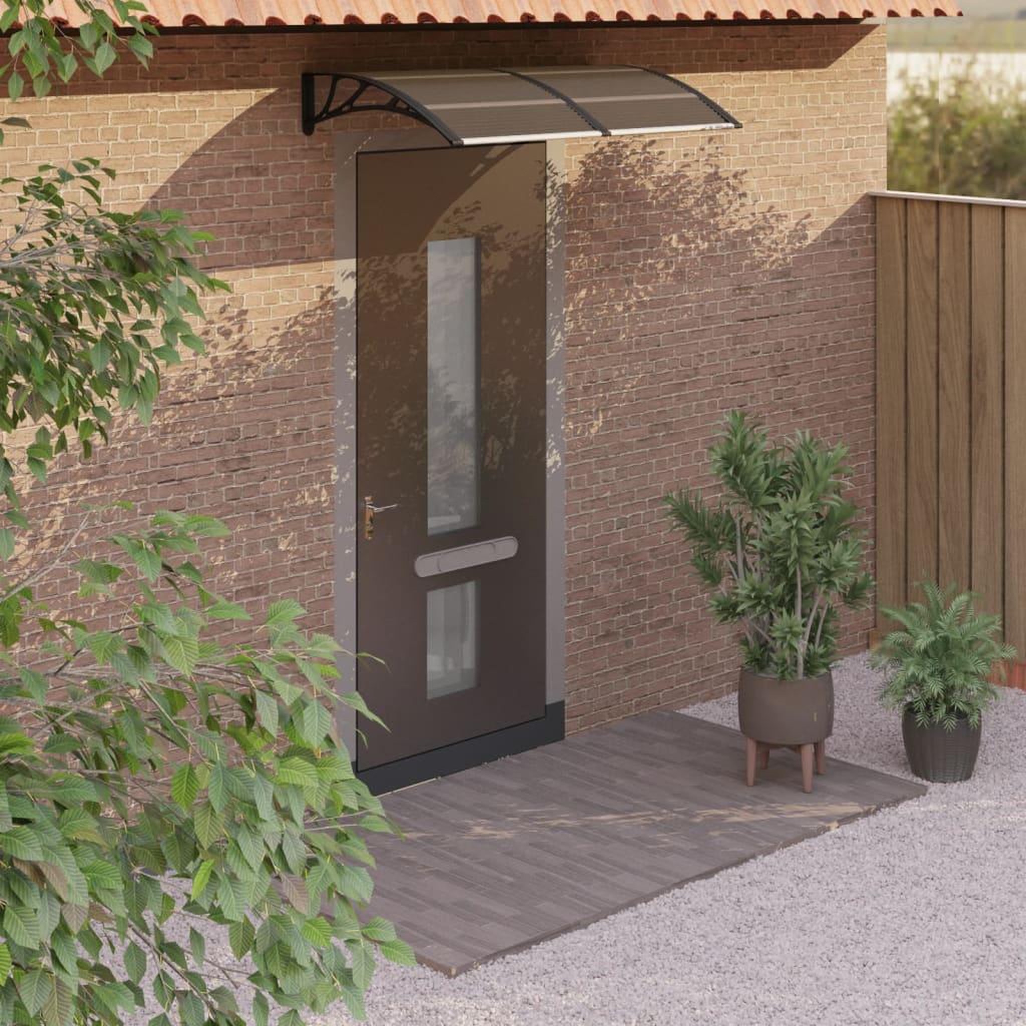 Voir la diapositive 1 : VIDAXL Auvent de porte Noir 150x75 cm Polycarbonate