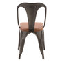 Voir la diapositive 3 : Rendez vous déco Lot de 2 chaises en métal gris et cuir synthétique marron-Charly