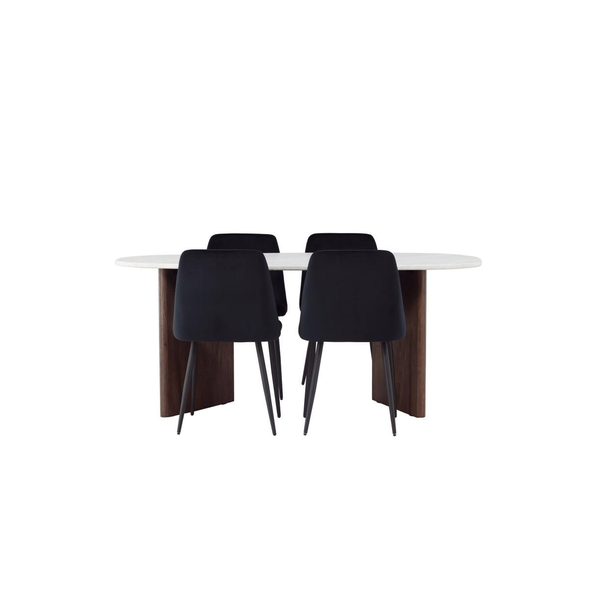 Voir la diapositive 2 : Paris Prix Ensemble table à manger & 4 chaises  gronvik & night  180cm gris clair & noir