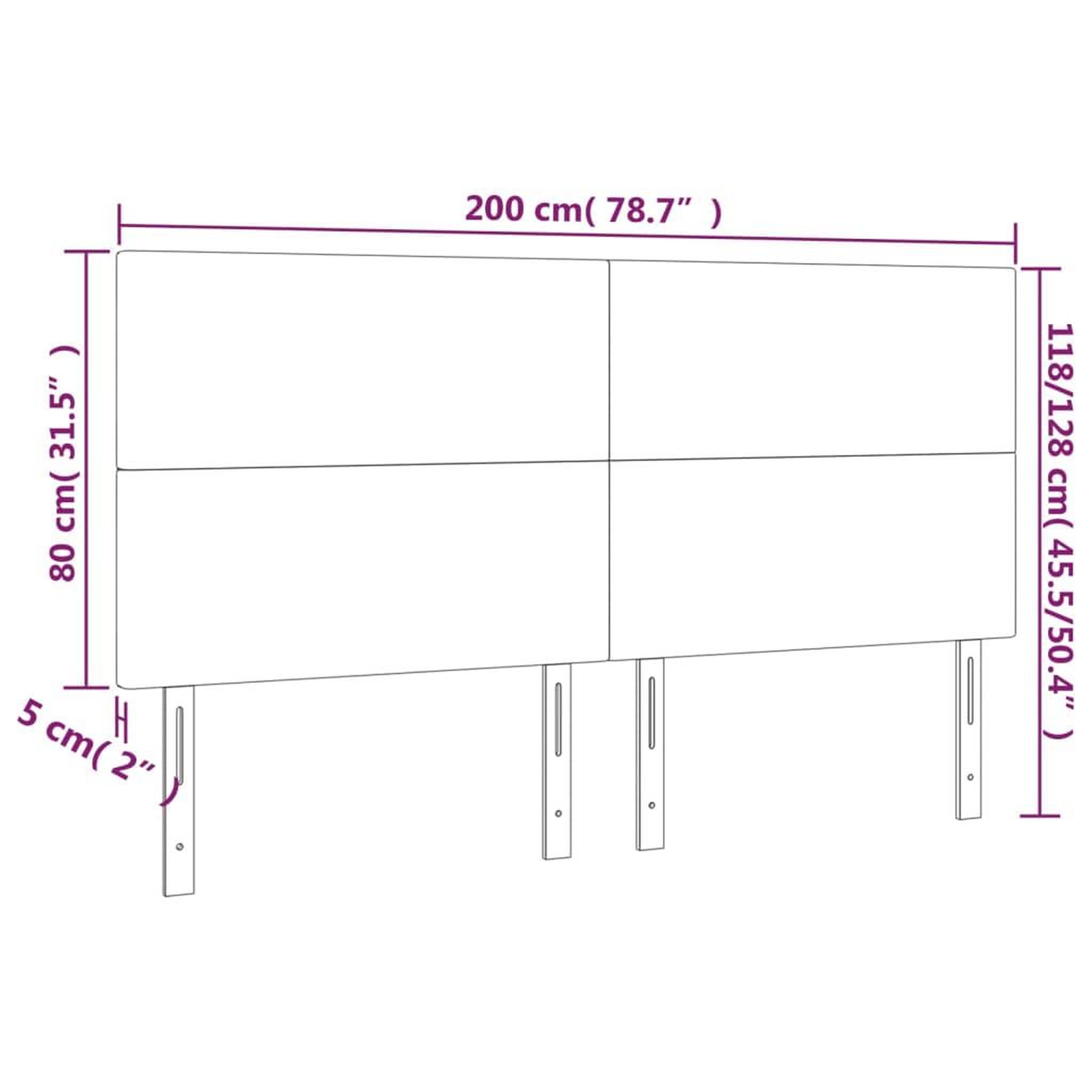Voir la diapositive 6 : VIDAXL Tete de lit a LED Bleu 200x5x118/128 cm Tissu