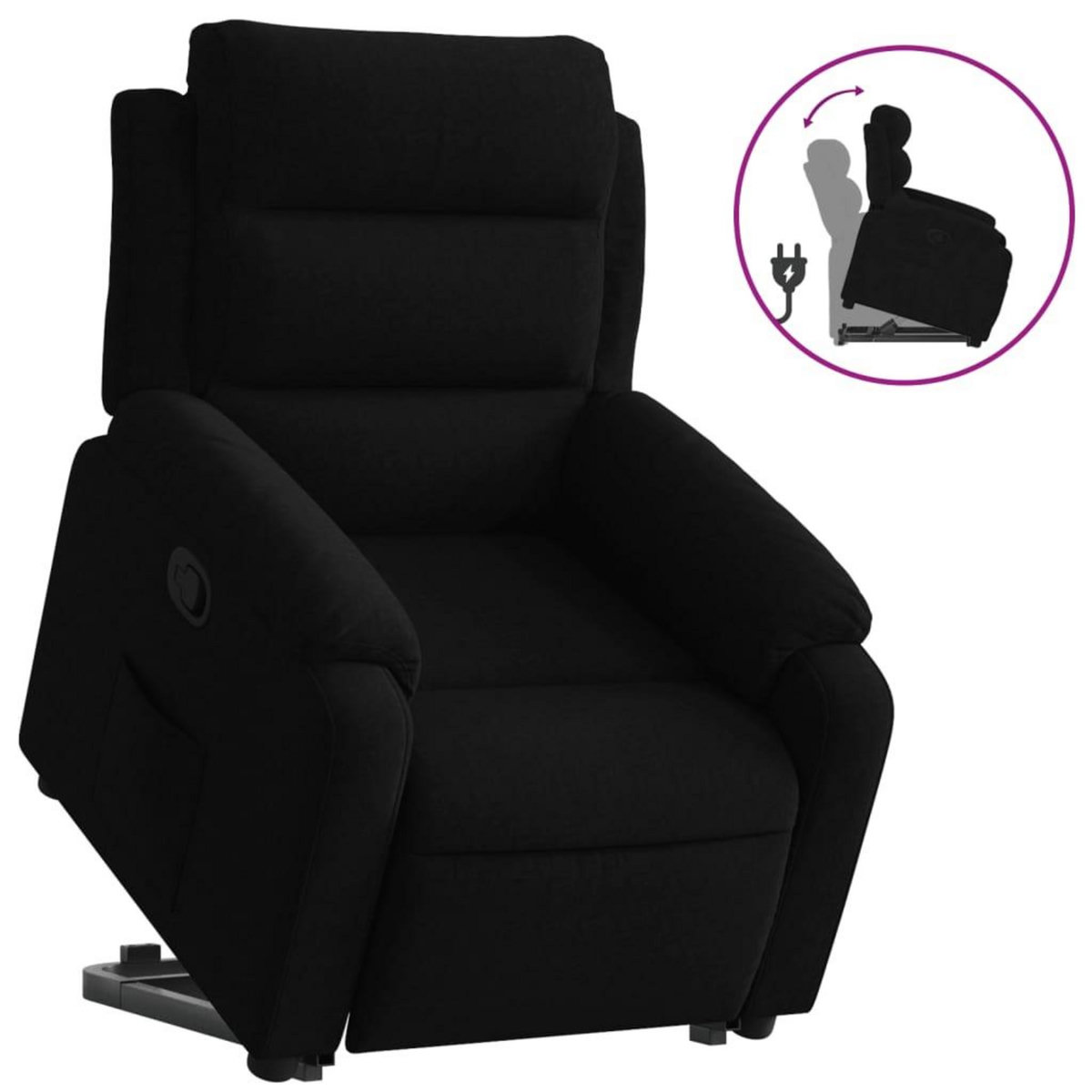 VIDAXL Fauteuil inclinable Noir Velours