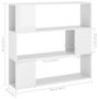 Voir la diapositive 6 : VIDAXL Bibliotheque/Separateur de piece Blanc brillant 100x24x94 cm