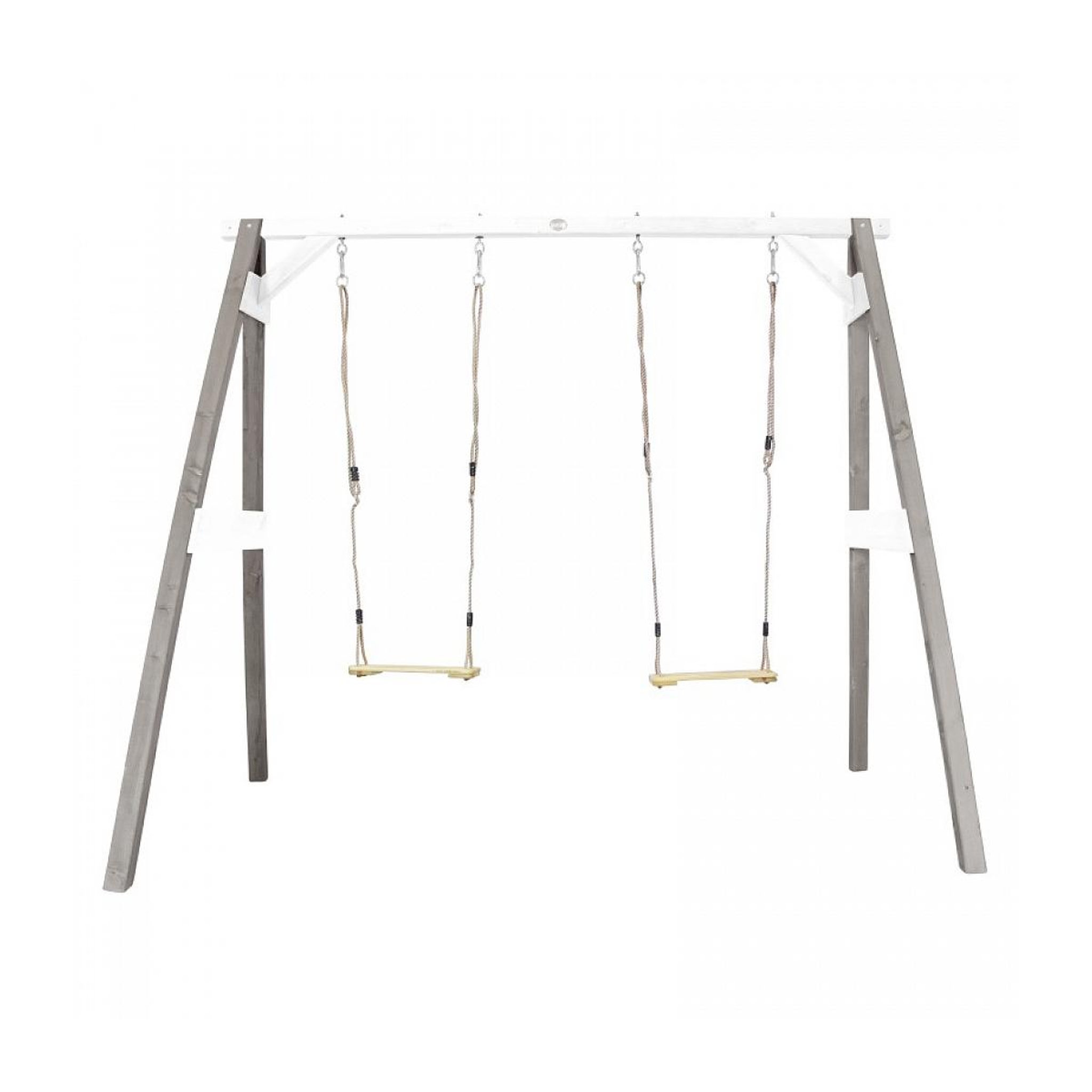 Voir la diapositive 1 : Axi House AXI Portique double 2 balancoires en bois Gris Blanc 160x254x207cm