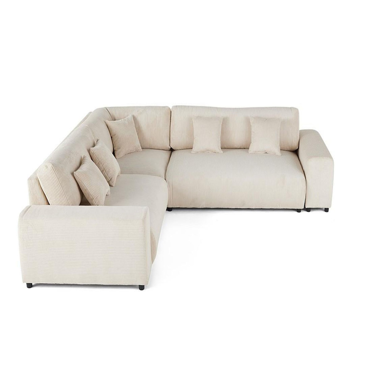 LISA DESIGN Garance - canapé modulable d'angle gauche - 5 places - en velours côtelé
