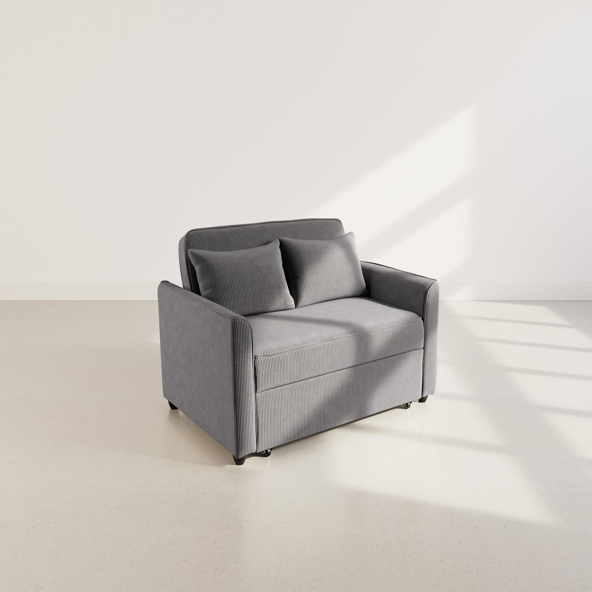 BEST MOBILIER Ernest - canapé droit 2 places convertible en velours côtelé