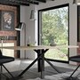 KASALINEA Table industrielle couleur bois et effet béton JEFFREY-L 200 x P 100 x H 74 cm- Marron