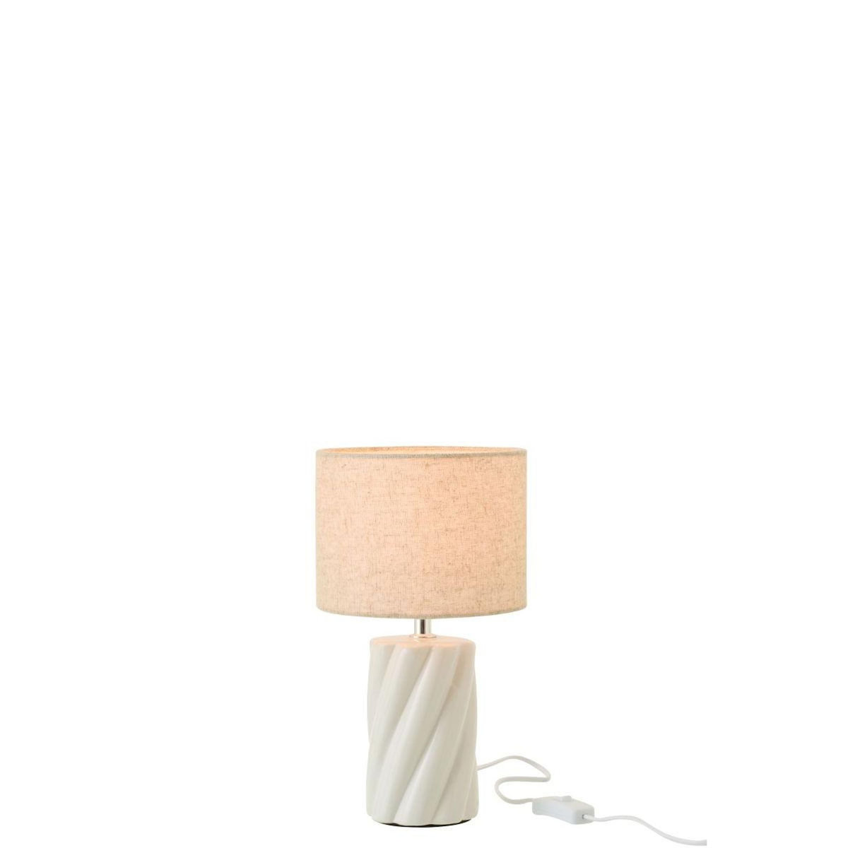 Paris Prix Lampe à Poser en Céramique  Swirl  31cm Blanc