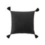 Voir la diapositive 2 : Paris Prix Coussin Déco à Pompons  Janna  40x40cm Noir