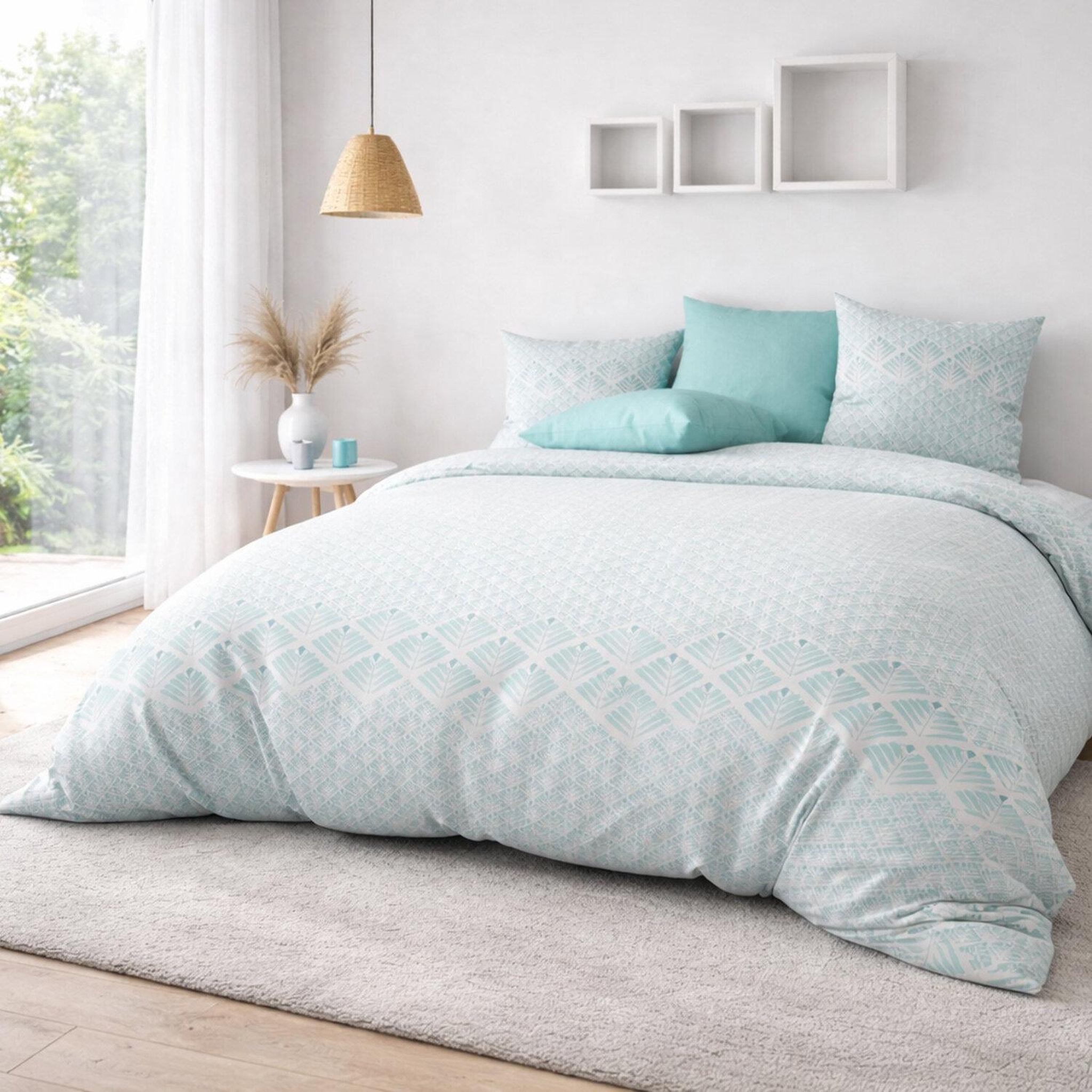 Voir la diapositive 3 : Les Ateliers du Linge Parure de couette 2pcs 140x200cm 100% microfibre 60gsm fanny