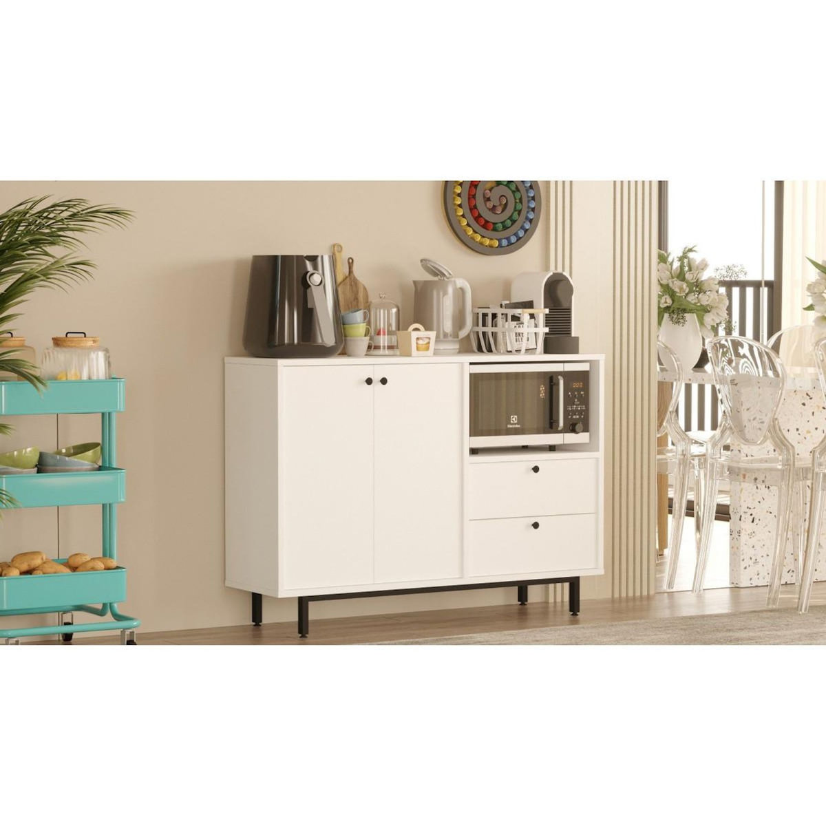 Paris Prix Buffet de Cuisine Bas  Kieth  120cm Blanc