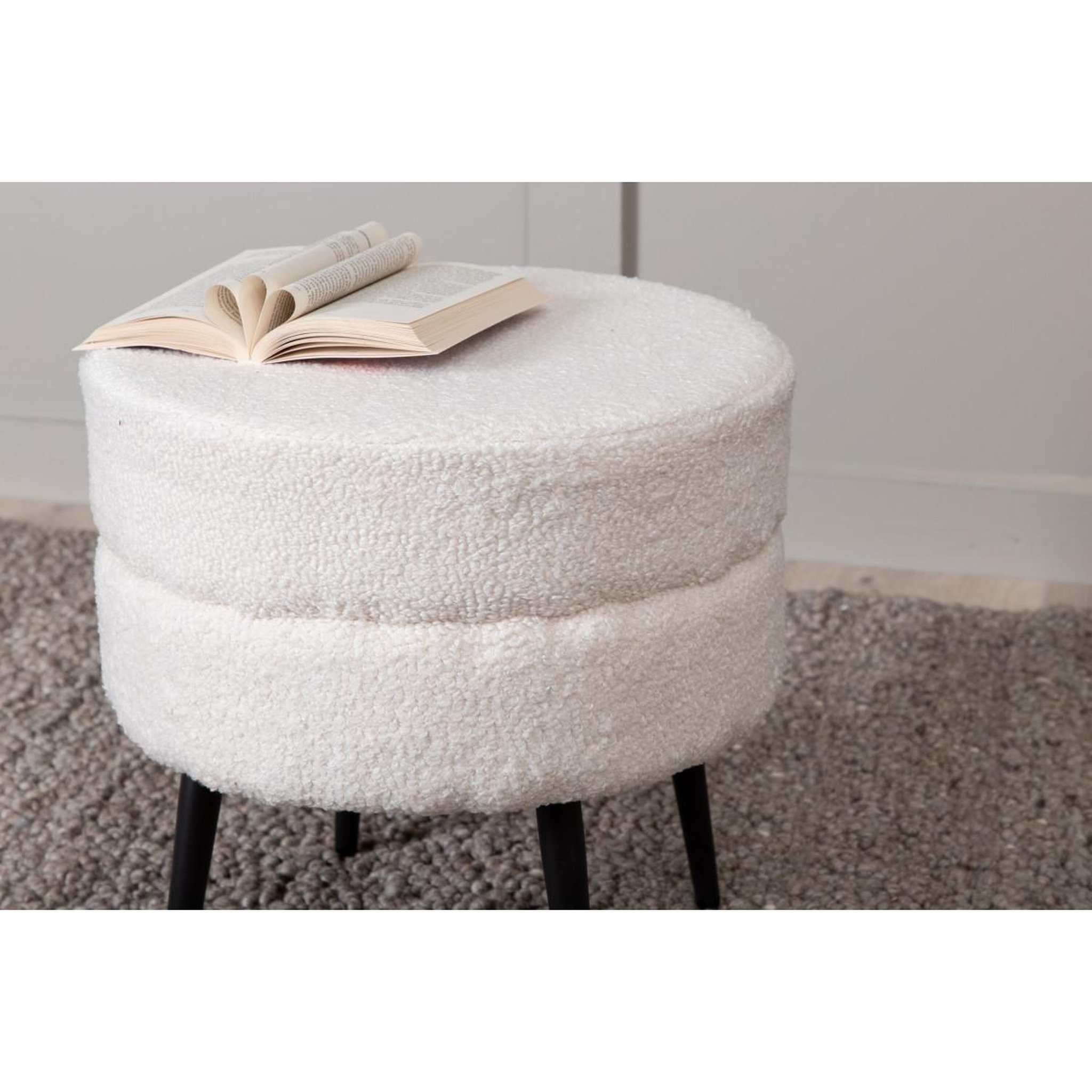 Voir la diapositive 5 : Paris Prix Pouf design bouclette  pot  40cm blanc