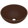Voir la diapositive 2 : VIDAXL Lavabo rond salle de bain Marron fonce mat 32,5x14 cm Ceramique