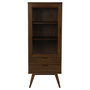 Voir la diapositive 1 : LISA DESIGN Pauline - vitrine - chêne foncé - 2 tiroirs et 1 porte - 72x145 cm