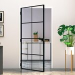 VIDAXL Porte d'interieur Noir 102x201,5 cm Trempe verre aluminium fin