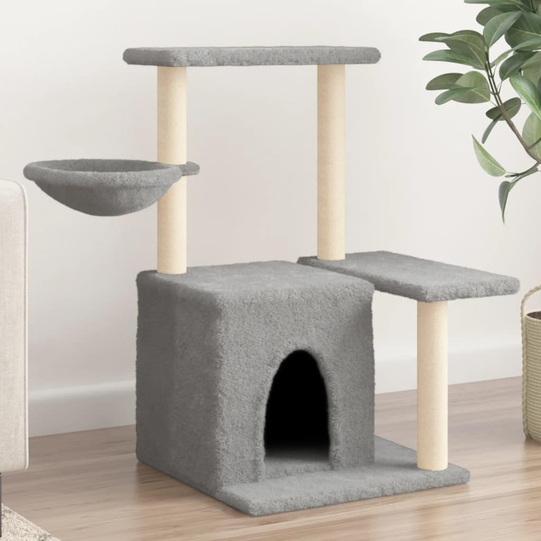 VIDAXL Arbre a chat avec griffoirs en sisal Gris clair 83 cm