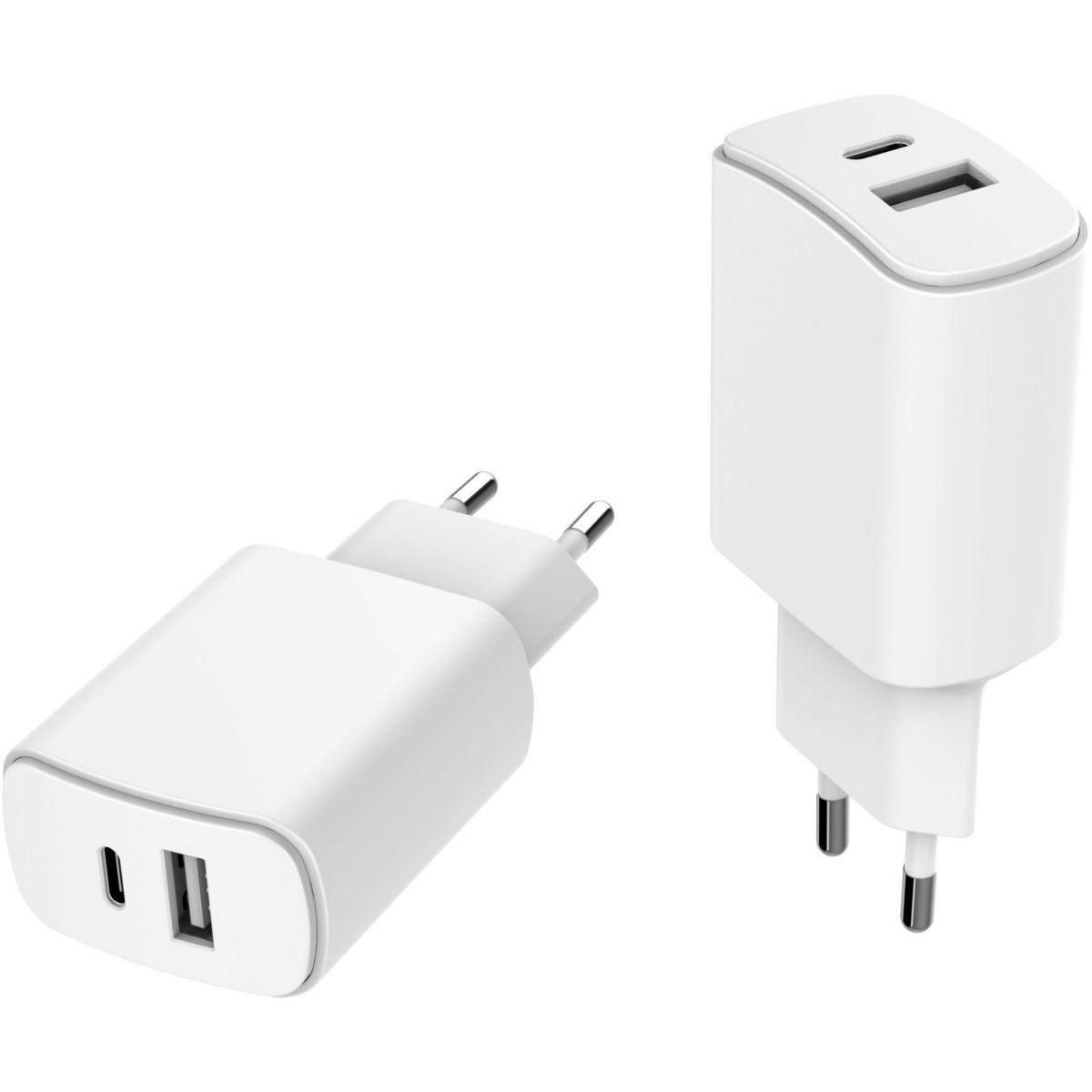 ESSENTIEL B Chargeur 20W USB-A + USB-C blanc