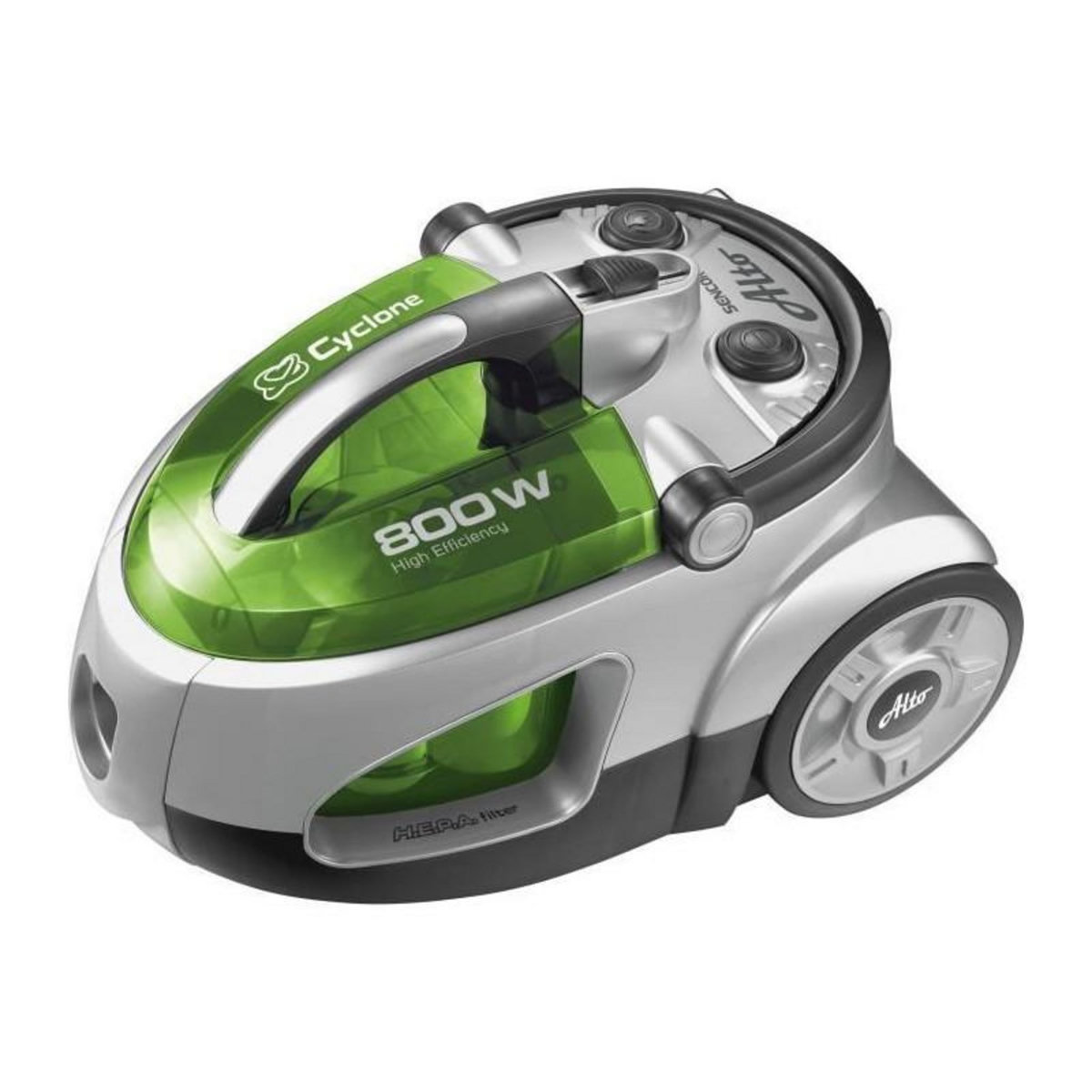 SENCO Aspirateur sans sac - SENCOR - SVC 730GR-EUE2 - Moteur ECO 800 W - 76 dBA - 1,5 L - Systeme Cyclone - Argent / Vert