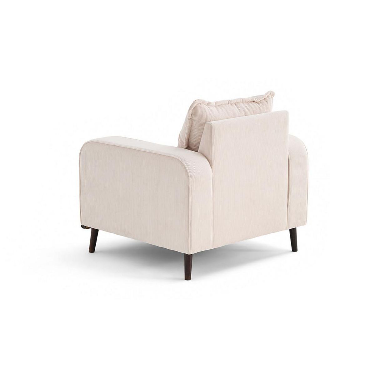 LISA DESIGN Albane - fauteuil en velours côtelé pieds bois foncé