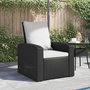 Voir la diapositive 3 : VIDAXL Fauteuil inclinable de jardin avec coussins noir resine tressee
