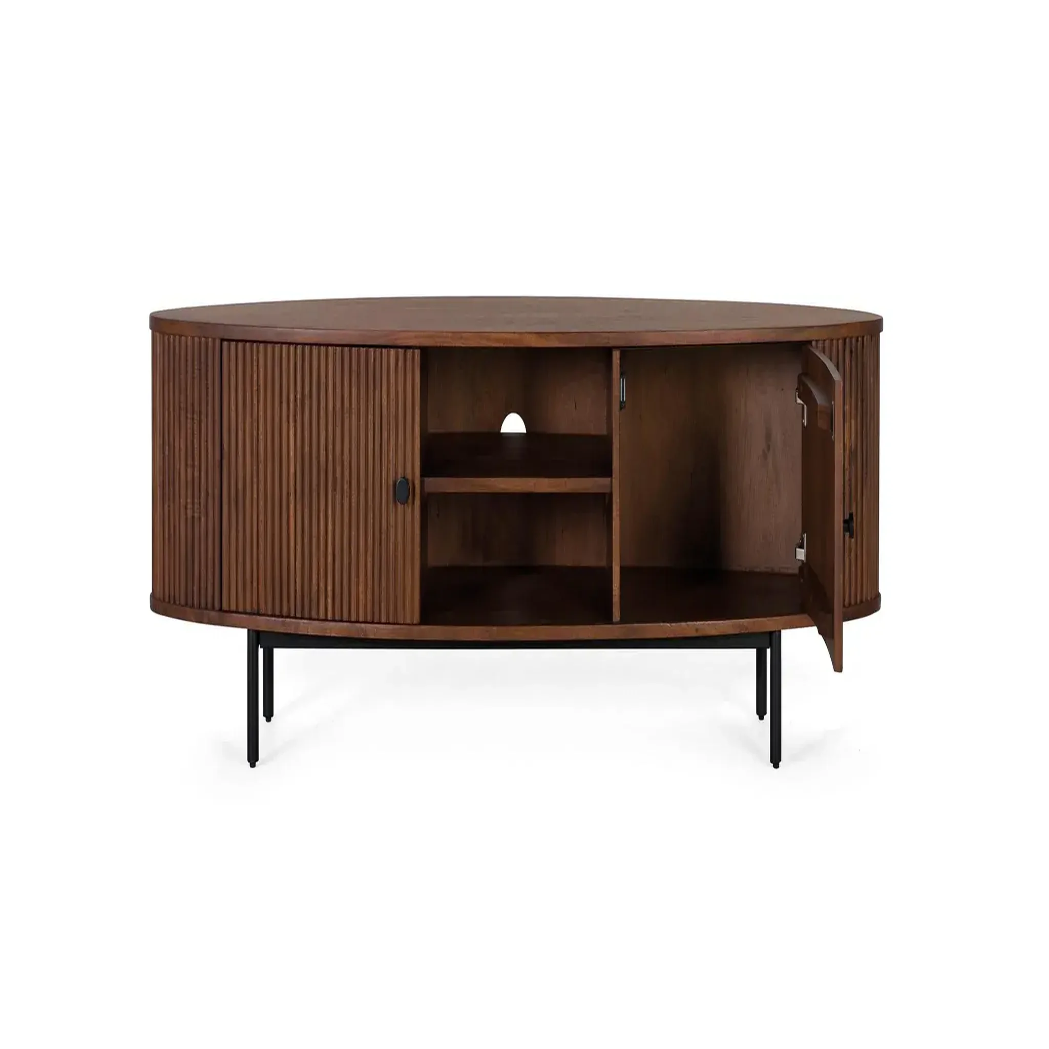 Voir la diapositive 2 : GINER Y COLOMER SL Meuble tv en bois d'acacia 170 cm style rustique moderne