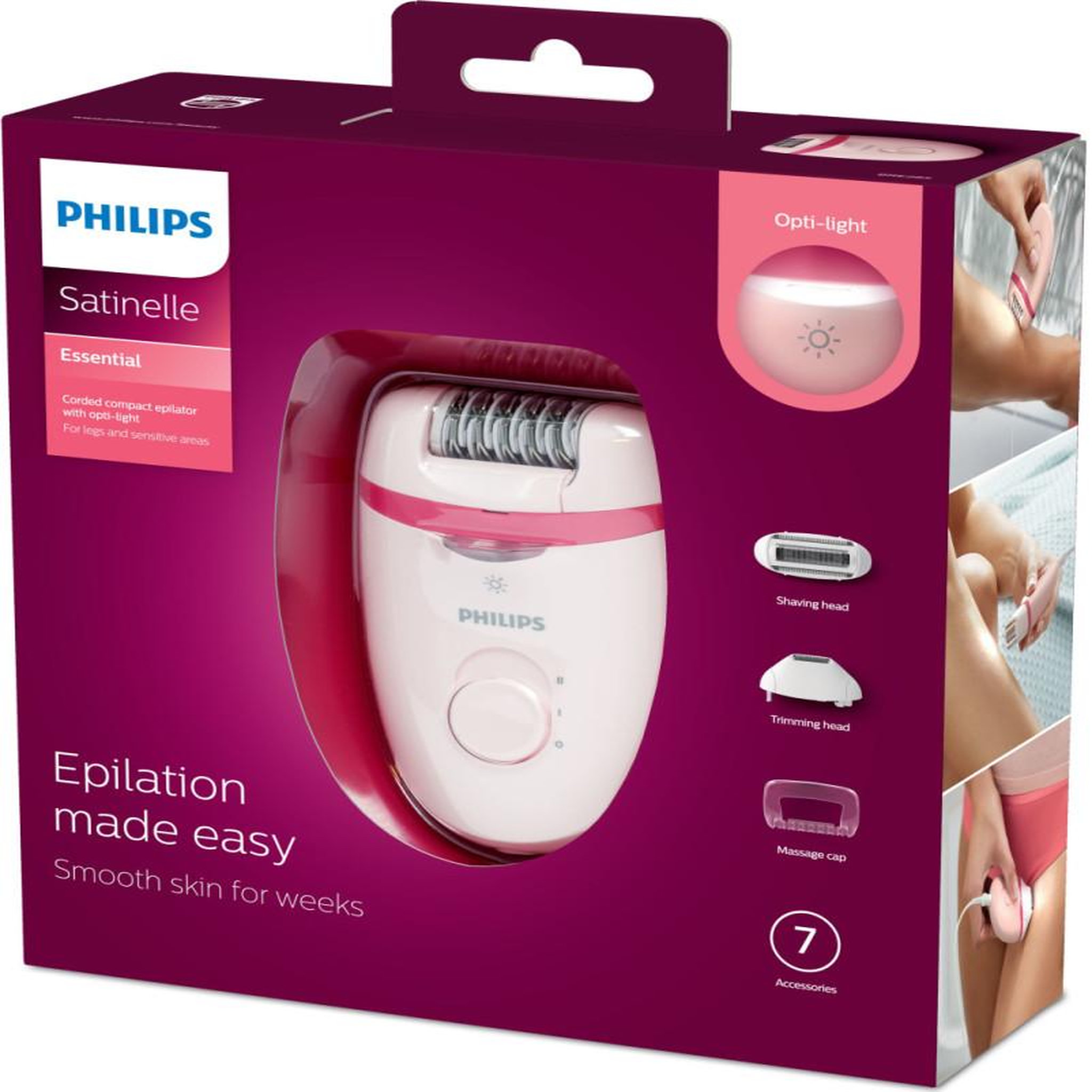 Voir la diapositive 2 : Philips Epilateur compact avec fil - BRE285/00